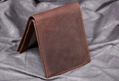 Vintage Cool Leather Mens Small Wallets Cool billfold Slim Bifold Wallets for Men - imessengerbags