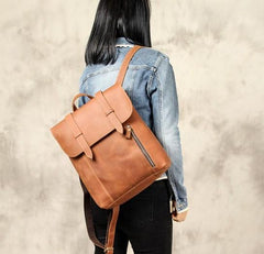 Handmade Genuine Leather Shoulder Bag Vintage Brown Mens Cool Backpack Travel Bag for men