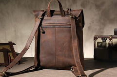 Handmade Genuine Leather Shoulder Bag Vintage Brown Mens Cool Backpack Travel Bag for men