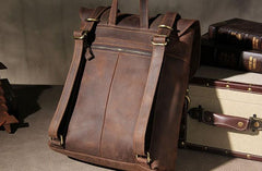 Handmade Genuine Leather Shoulder Bag Vintage Brown Mens Cool Backpack Travel Bag for men