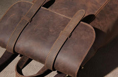 Handmade Genuine Leather Shoulder Bag Vintage Brown Mens Cool Backpack Travel Bag for men