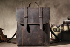 Handmade Genuine Leather Shoulder Bag Vintage Brown Mens Cool Backpack Travel Bag for men