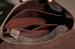 Handmade Genuine Leather Shoulder Bag Vintage Brown Mens Cool Backpack Travel Bag for men