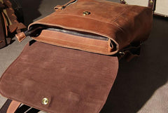Handmade Genuine Leather Shoulder Bag Vintage Brown Mens Cool Backpack Travel Bag for men
