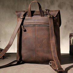 Handmade Genuine Leather Shoulder Bag Vintage Brown Mens Cool Backpack Travel Bag for men