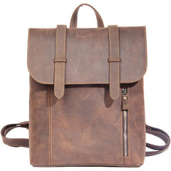 Handmade Genuine Leather Shoulder Bag Vintage Brown Mens Cool Backpack Travel Bag for men
