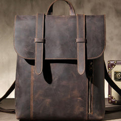 Handmade Genuine Leather Shoulder Bag Vintage Brown Mens Cool Backpack Travel Bag for men
