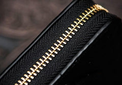 Handmade Leather Black Biker Wallet Mens Cool Short Chain Wallet Trucker Wallet with Chain