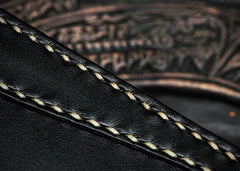 Handmade Leather Black Chain Wallet Mens Biker Wallet Cool Leather Wallet Long Phone Wallets for Men - imessengerbags