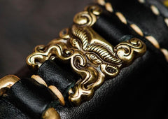 Handmade Leather Black Chain Wallet Mens Biker Wallet Cool Leather Wallet Long Phone Wallets for Men - imessengerbags