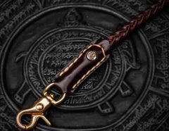 Handmade Leather Braided Biker Trucker Tooled Carp Wallet Chain for Chain Wallet Biker Wallet Trucker Wallet - imessengerbags