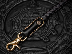 Handmade Leather Braided Biker Trucker Tooled Carp Wallet Chain for Chain Wallet Biker Wallet Trucker Wallet