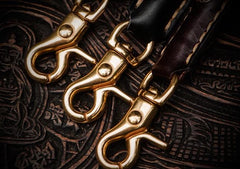 Handmade Leather Braided Biker Trucker Tooled Carp Wallet Chain for Chain Wallet Biker Wallet Trucker Wallet - imessengerbags
