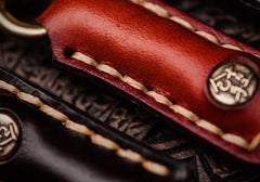 Handmade Leather Braided Biker Trucker Tooled Carp Wallet Chain for Chain Wallet Biker Wallet Trucker Wallet - imessengerbags