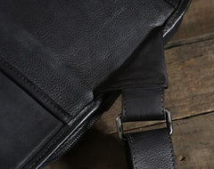 Handmade Leather Braided Mens Cool Chest Bag Sling Bag Crossbody Bag Travel Bag Hiking Bag for men