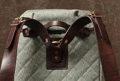 Handmade Leather Canvas Mens Cool Backpack Sling Bag Large Travel Bag Hiking Bag for Men