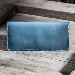Handmade Leather Long Wallets for men Envelope Bifold Men Long Wallet