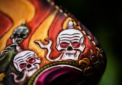 Handmade Leather Mah¨¡k¨¡la Tooled Mens billfold Wallet Cool Leather Wallet Slim Wallet for Men - imessengerbags
