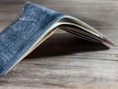 Handmade Leather Men Small Wallet Bifold Vintage Wallet for Men - imessengerbags