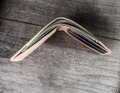 Handmade Leather Men Small Wallet Bifold Vintage Wallet for Men - imessengerbags
