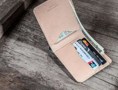 Handmade Leather Men Small Wallet Bifold Vintage Wallet for Men - imessengerbags