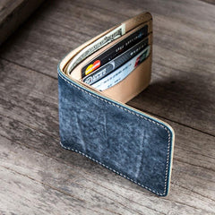 Handmade Leather Men Small Wallet Bifold Vintage Wallet for Men - imessengerbags