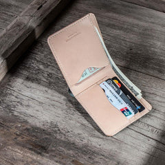 Handmade Leather Men Small Wallet Bifold Vintage Wallet for Men - imessengerbags