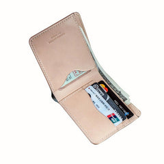 Handmade Leather Men Small Wallet Bifold Vintage Wallet for Men - imessengerbags