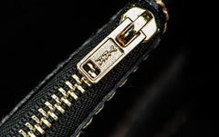 Handmade Leather Men Tooled Blue Floral Cool Leather Wallet Long Phone Clutch Wallets for Men - imessengerbags