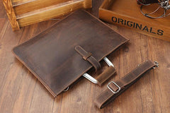 Handmade Leather Men Vintage Briefcase Handbag Laptop Bag For Men - imessengerbags