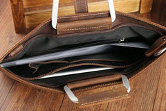 Handmade Leather Men Vintage Briefcase Handbag Laptop Bag For Men - imessengerbags