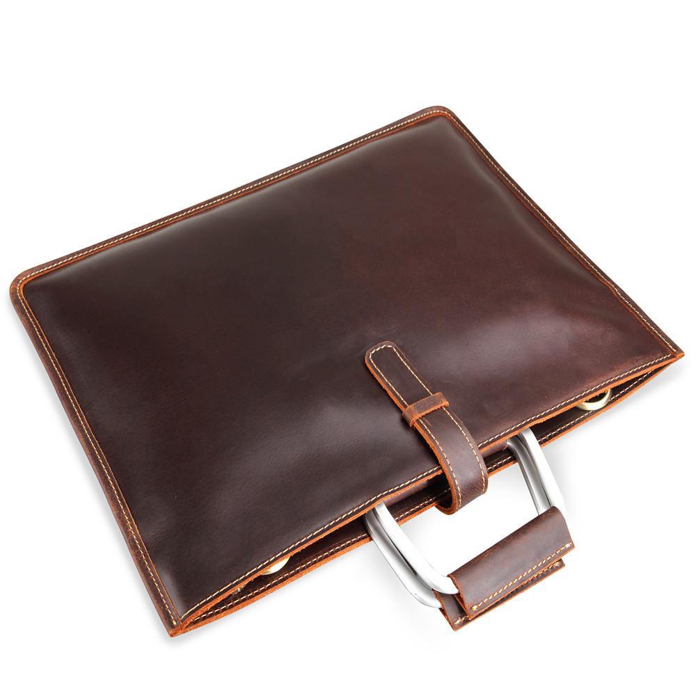 Handmade Leather Men Vintage Briefcase Handbag Laptop Bag For Men - imessengerbags