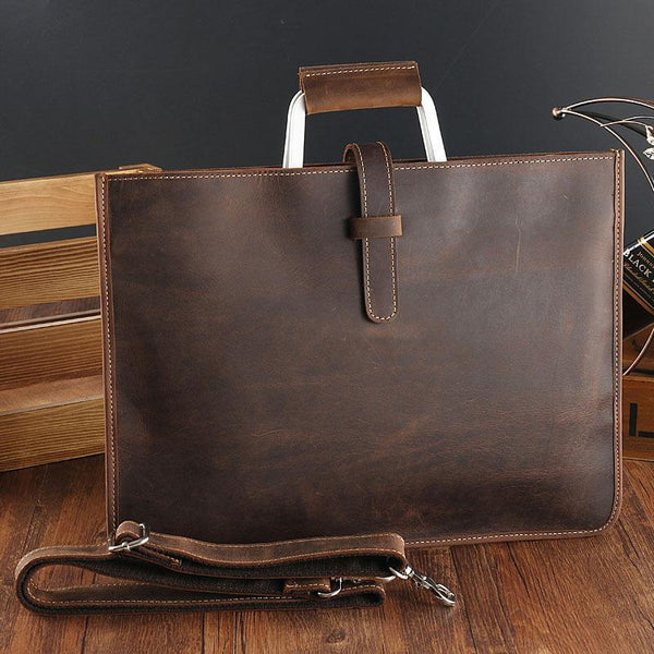 Handmade Leather Men Vintage Briefcase Handbag Laptop Bag For Men - imessengerbags