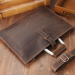 Handmade Leather Men Vintage Briefcase Handbag Laptop Bag For Men - imessengerbags
