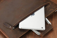 Handmade Leather Men Vintage Briefcase Handbag Laptop Bag For Men - imessengerbags