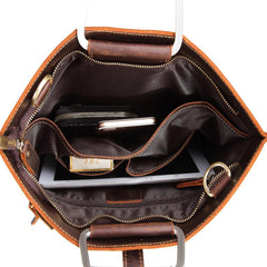 Handmade Leather Men Vintage Briefcase Handbag Laptop Bag For Men - imessengerbags