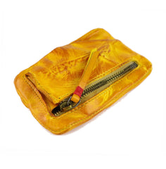 Vintage Leather Men's Zipper Small Wallet Coin Wallet Coin Holder for Men - imessengerbags