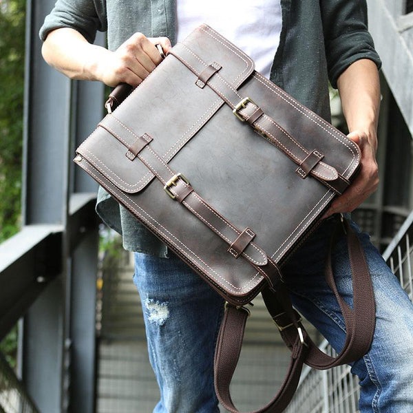Handmade Leather Mens Backpack Travel Backpack Laptop Backpack for men - imessengerbags