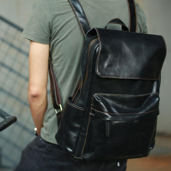 Handmade Leather Mens Backpacks Cool Travel Backpacks Laptop Backpack for men - imessengerbags