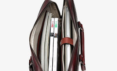 Handmade Leather Mens Briefcase Work Bag Laptop Bag Business Bag for Men - imessengerbags