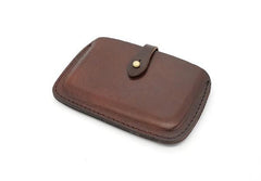 Handmade Leather Mens Card Wallet Front Pocket Wallets Small Wallets for Men