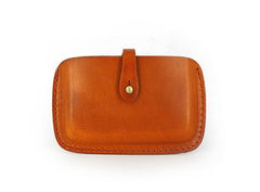 Handmade Leather Mens Card Wallet Front Pocket Wallets Small Wallets for Men