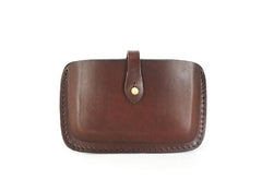Handmade Leather Mens Card Wallet Front Pocket Wallets Small Wallets for Men