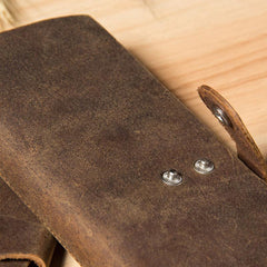 Handmade Leather Mens Card Wallet Vintage Coffee Multi Cards Wallet for Men