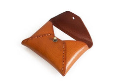Handmade Leather Mens Change Wallet Card Wallet Front Pocket Wallet Coin Wallet for Men