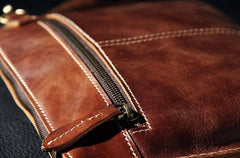 Handmade Leather Mens Coffee Brown Clutch Vintage Wristlet Bag Clutch Wallet for Men - imessengerbags