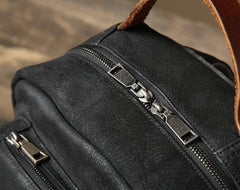 Handmade Leather Mens Cool Backpack Bag Large Travel Bag Hiking Bag for Men - imessengerbags