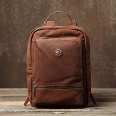 Handmade Leather Mens Cool Backpack Bag Large Travel Bag Hiking Bag for Men - imessengerbags