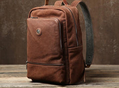 Handmade Leather Mens Cool Backpack Bag Large Travel Bag Hiking Bag for Men - imessengerbags
