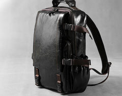 Handmade Leather Mens Cool Backpack Large Travel Bag Hiking Bag for Men